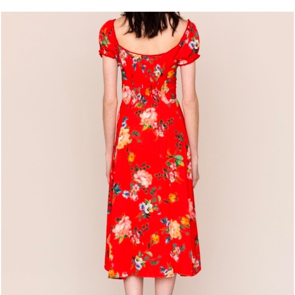 Yumi Kim Mercer Street Dress L Red Floral NWOT - Picture 3 of 11